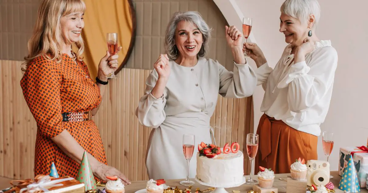 Woman celebrating with friends