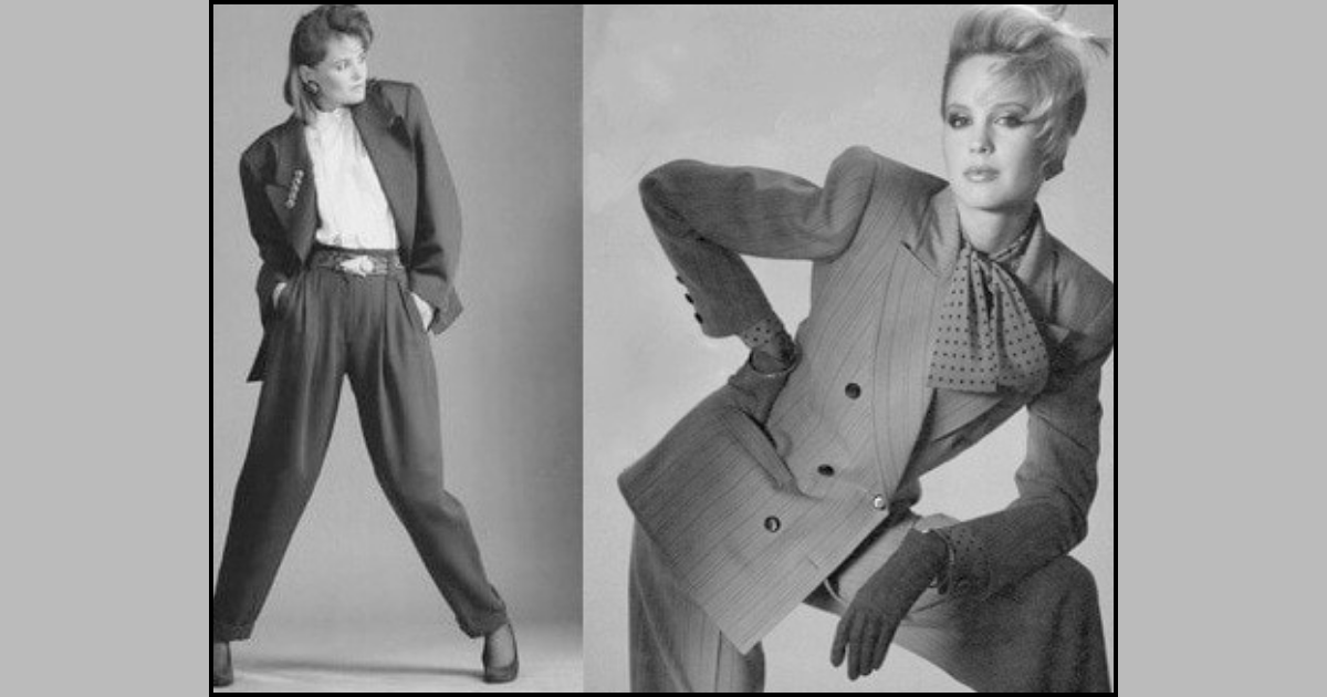 80’s power suits took on gender equality in the workplace.