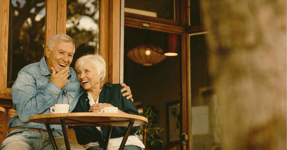 An older couple going on a date at a café when they met at a local book club.